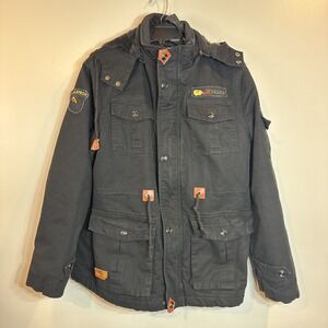 GRIZZLY TACTICAL Black Soldier Style‎ Jacket Coat Womens Med Utility Chore Coat